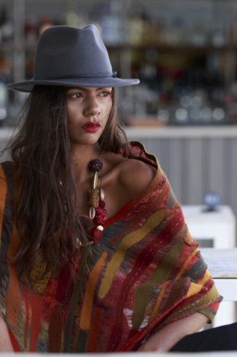 Dark Earth Tones - Dense Felt - Loop Scarf