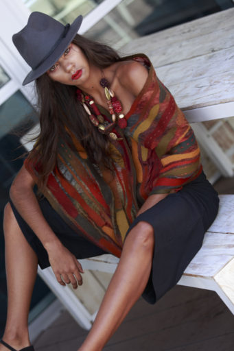 Dark Earth Tones - Dense Felt - Loop Scarf