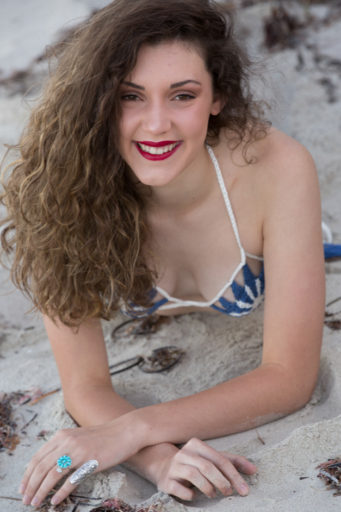 Crochet Cheeky Blue Flower String Bikini Set