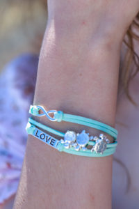 Turquoise Ocean Green Love Bracelet Anklet