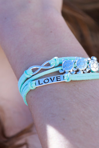 Turquoise Ocean Green Love Bracelet Anklet